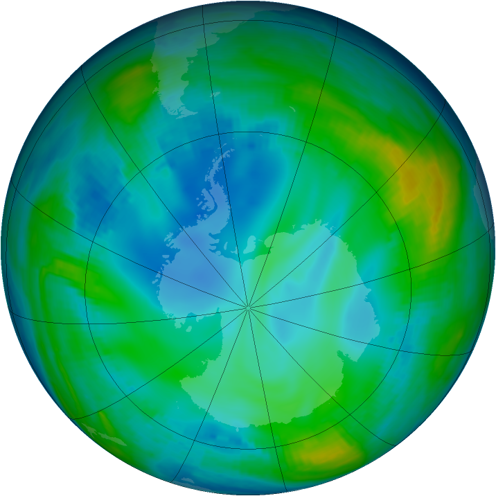 Antarctic ozone map for 27 May 1998